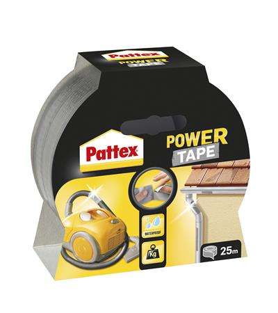 Pattex Power Tape, 25m, сребърен, водоустойчив, здрава лепяща лента, лента за ремонт, здрава лента, за домашна и външна употреба