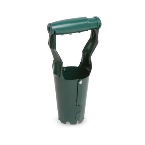 Green metal spring planter for planting bulbs and seedlings