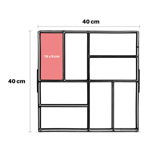 Műanyag térkősablon - 40 x 40 x 4 cm