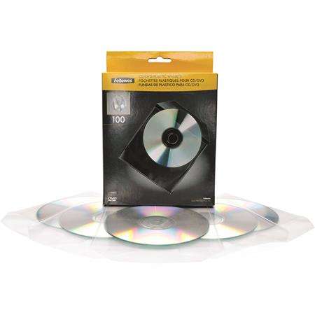 FELLOWES Plic pentru CD/DVD, plastic, transparent, FELLOWES 31572098