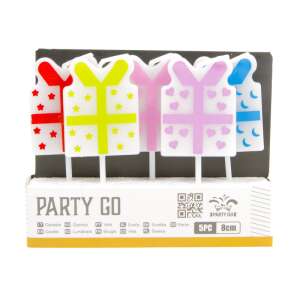 Party Go 5 db 8 cm-es ajándékdobozos szülinapi gyertya - Party Go