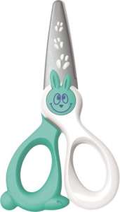 MAPED Kidi Cut safety scissors for kids, 12 cm, with rounded tips, blue and white color, bunny design - Office accessory