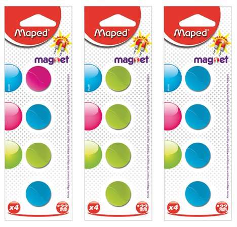MAPED Magnet, rotund, 22 mm, MAPED, culori mixte