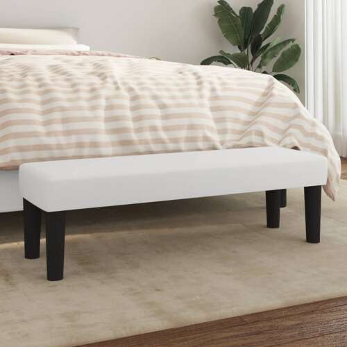 Fehér műbőr pad fekete lábakkal, 100 x 30 x 30 cm, vidaXL - Tároló pad és ülőke