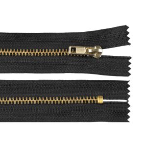 Non-removable metal zipper, 16 cm long, black 131637073 - Art & Craft