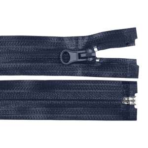 Dark blue waterproof zipper, 60 cm long, with a black puller - Art & Craft