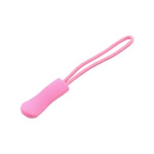 Világos rózsaszín cipzárhúzó, 66 mm hosszú, fehér alapon - Művészet & Hobbi