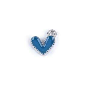 Mini pandantiv decorativ inima 10 x 10 mm, Argintiu albastru 74725293 Haine pentru bebelusi si copii