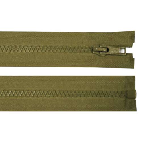 Khaki zipper, 60 cm long, for jackets, coats, and other garments