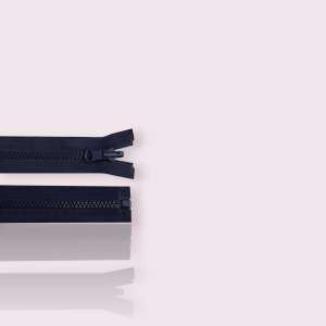 Dark blue reversible plastic zipper, 90 cm long - Zipper