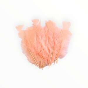 20 salmon pink decorative turkey feathers, 10-15 cm long - Art & Craft