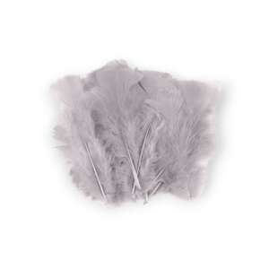 20 db világosszürke dekoratív pulykatoll, 10-15 cm kézműves és dekorációs célokra - Őszi dekorációs kellék