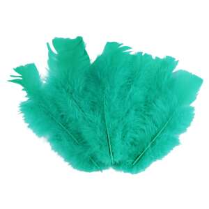 20 db tengeri zöld dekoratív pulykatoll készlet, 10-15 cm hosszú - Őszi dekorációs kellék