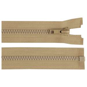 70 cm long beige plastic zipper, open, for jackets, coats, and other garments - Art & Craft