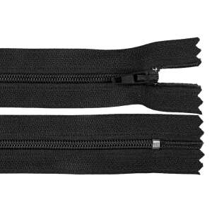 Black non-removable zipper, 18 cm long - Art & Craft