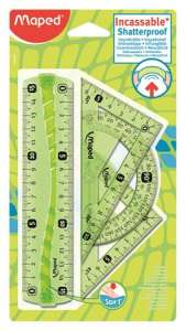 Sada pravítkov Maped Incassible Shatterproof Flex, zelená, 4 kusy - Maped