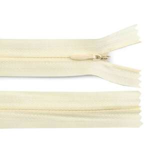 40 cm concealed zipper, cream color, for sewing into clothing - Art & Craft