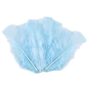 20 piece blue turkey feather set, 10-15 cm long, for crafts and decorations - Autumn decoration supply