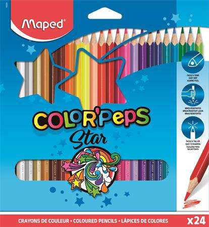 MAPED Color'Peps Star 24 Boje u boji, trokutne, razne boje, pakiranje
