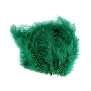 20 db-os díszes sötétzöld strucctoll készlet, 9-16 cm hosszúságú - Őszi dekorációs kellék