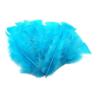 20 piece set of decorative turquoise turkey feathers, 10-15 cm long - Art & Craft