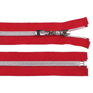 Removable Silver Spiral Zipper, 80 cm, Red 131637208 - Art & Craft
