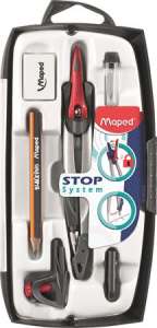 MAPED Körző készlet, rögzíthető lábakkal, 7 darabos, MAPED "Stop System" 31572596 