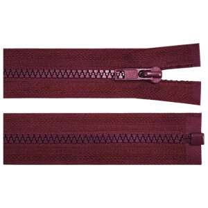 Burgundy zipper, 70 cm long, removable, for jackets, coats, and other garments - Art & Craft