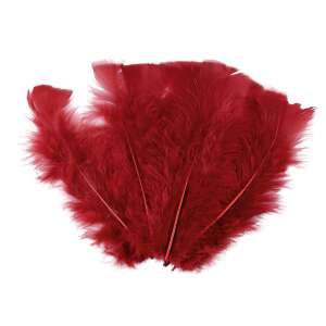 20 pack of decorative turkey feathers, 10-15 cm long, Bordeaux - Autumn decoration supply