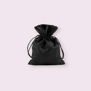 Black satin gift bag with drawstring, 13 x 18 cm - Art & Craft