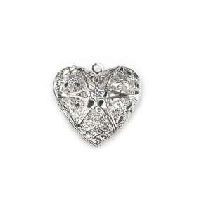 Pandantiv metalic cu medalion pentru poza inima, 26 x 26 mm Argintiu 74725871 Bijuterii pentru femei