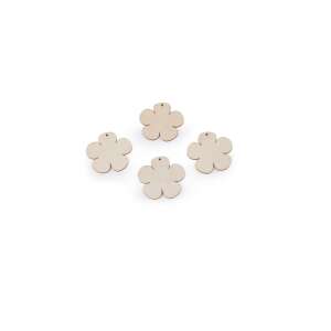 10 pack of unfinished wooden flower shapes, 4 cm, for crafting and decorating - Wooden letter & decorative element