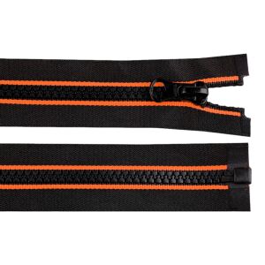 Removable Plastic Zipper, 50 cm long Black - Orange 131638589 - Zipper