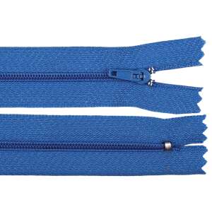 Blue zipper, 20 cm long, non-removable pin lock, 3 mm coil width, 2.6 cm wide, for clothing, bags, and more - Art & Craft