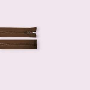 Chocolate brown zipper, 45 cm long, removable, self-locking slider - Art & Craft