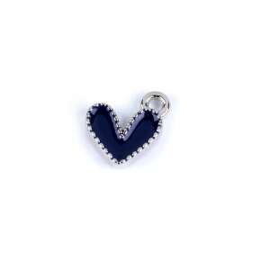 Mini pandantiv decorativ inima 10 x 10 mm, Argintiu bleumarin 74726634 Haine pentru bebelusi si copii