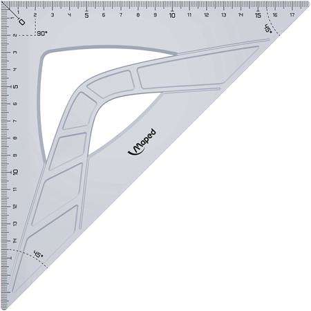 MAPED Riglă triunghiulară, plastic, 45°, 26 cm, MAPED Geometric