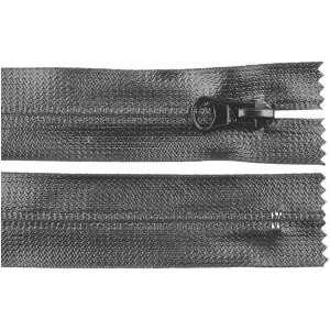 18 cm grey waterproof zipper, non-locking, self-locking slider, for outdoor clothing, pockets - Art & Craft