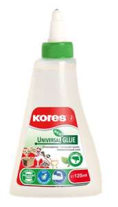 Kores Eco Univerzális ragasztó, 125 ml, átlátszó, nem mérgező, oldószermentes, mosható, papírhoz, kartonhoz, textilhez, bőrhöz, fához, parafához, fémhez, porcelánhoz, üveghez és még sok máshoz - Kores
