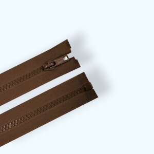 Brown plastic zipper, 100 cm long, removable - Zipper