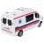 Back view of the white remote control ambulance toy car, 19 cm x 7 cm x 8,5 cm