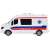 Side view of the white remote control ambulance toy car, 19 cm x 7 cm x 8,5 cm