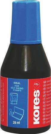 KORES kék bélyegzőfesték, 28 ml, ideális önbegyűjtő bélyegzőkhöz