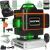 Bigstren 4D Laser Leveler - Laser verde, rază de 360 de grade, impermeabil IP54, montat pe perete cu suport 119606828