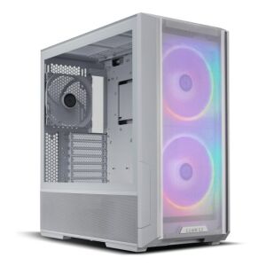 Lian Li LANCOOL 216R-W White PC Case Angled View - Lian Li Computer Case