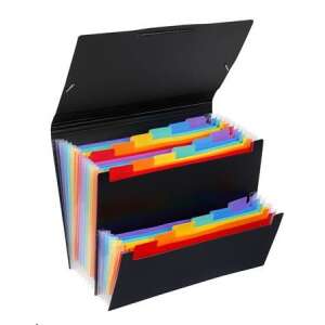 VIQUEL Rainbow Class harmonika mappa, fekete, 18 rekesz, A4 és A4/2 méretű - Harmonika mappa