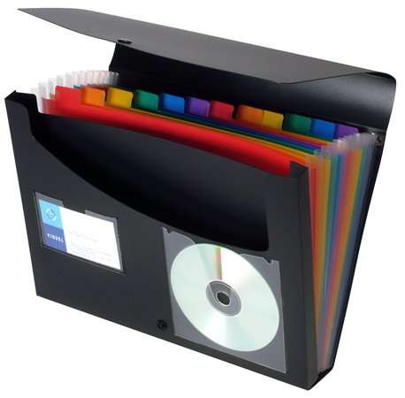 VIQUEL Accordion Folder, PP, 12 compartments, VIQUEL "Rainbow Class", black