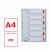 Esselte Register 1-6 Plastic A4 20pc unit price per pc 59084280