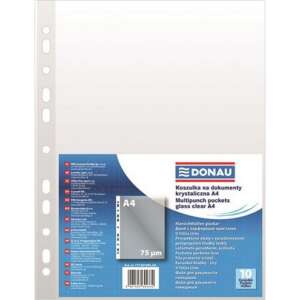 10 pack of Donau A4 Multipunch Pockets, 75 micron, glass clear - Document wallet