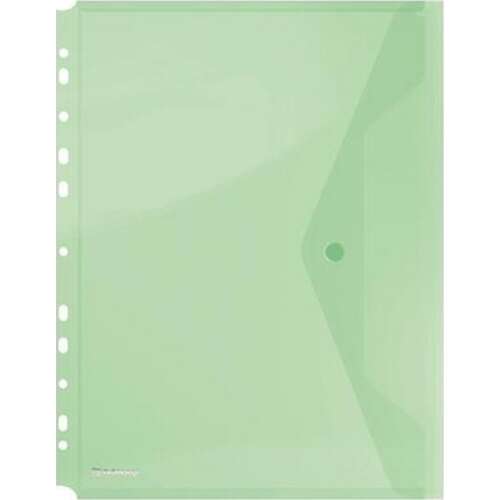 Donau A4 grüner Plastik-Dokumentenschutz mit Klappe und Löchern für einen Ordner